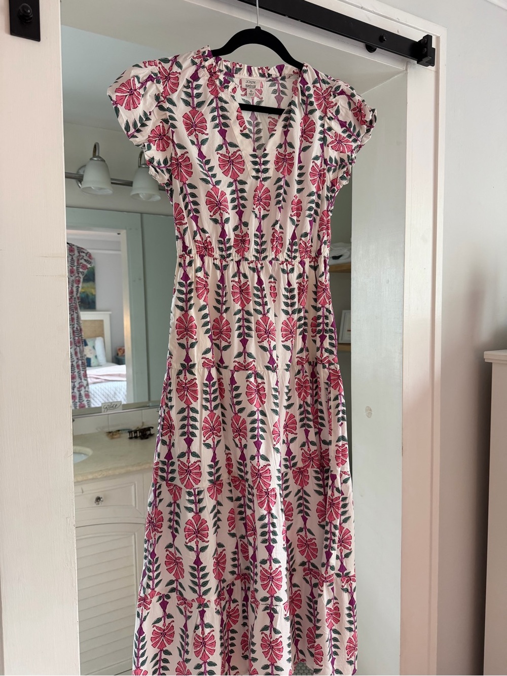 J. Crew Pink and Green Floral Top